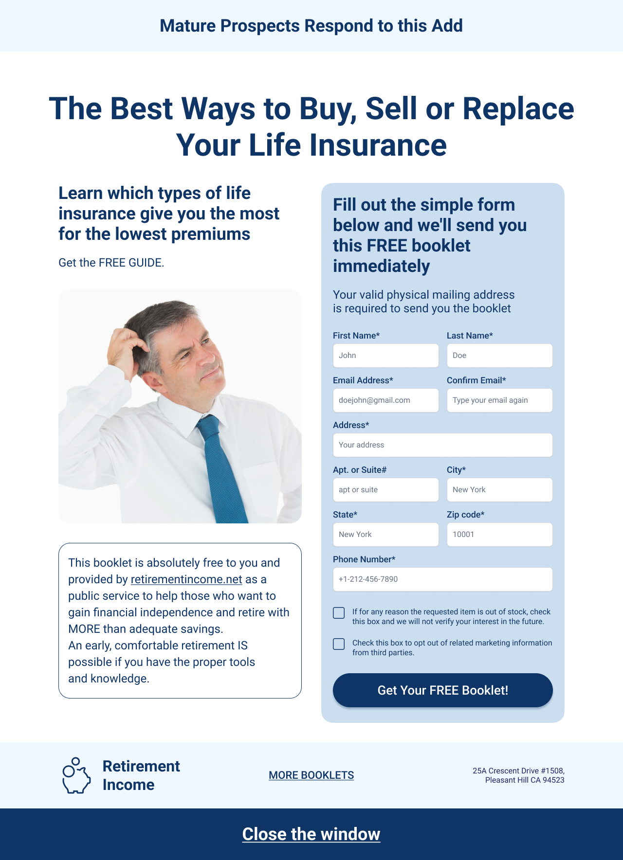 Life Insurance Booklet Ad